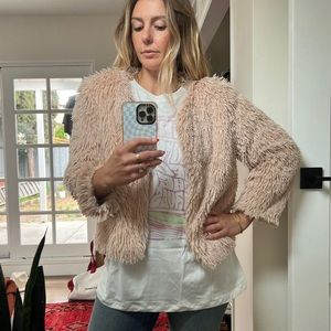 Vintage light Pink Shag Coat